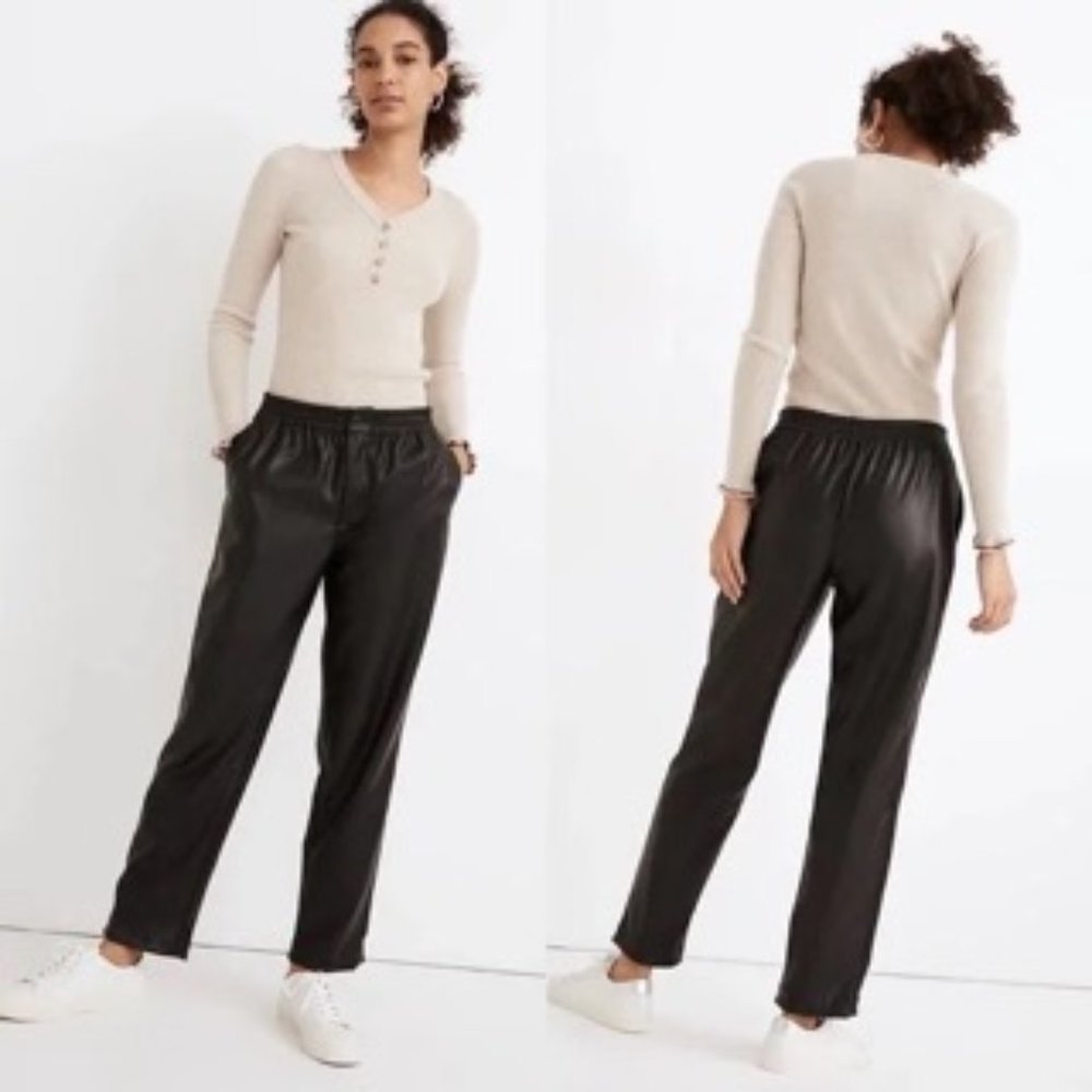 Madewell Vegan Leather Track Trousers